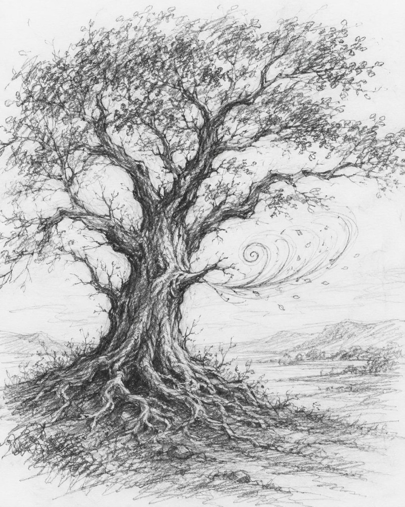 Ilustração da árvore que assobiava