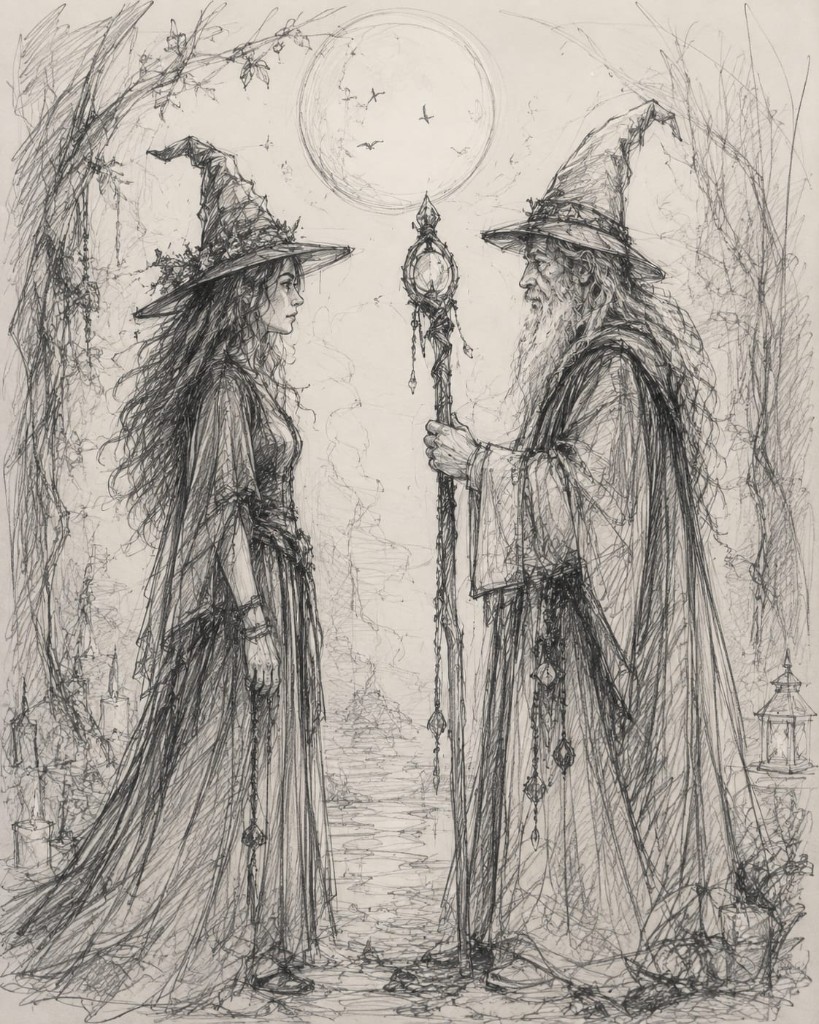 Ilustração — A Bruxa e o Mago — O Encontro Inevitável